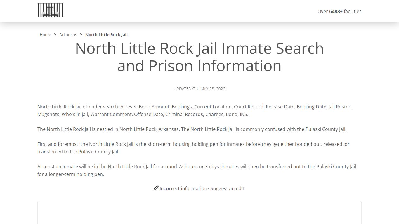 North Little Rock Jail Inmate Search, Visitation, Phone no ...